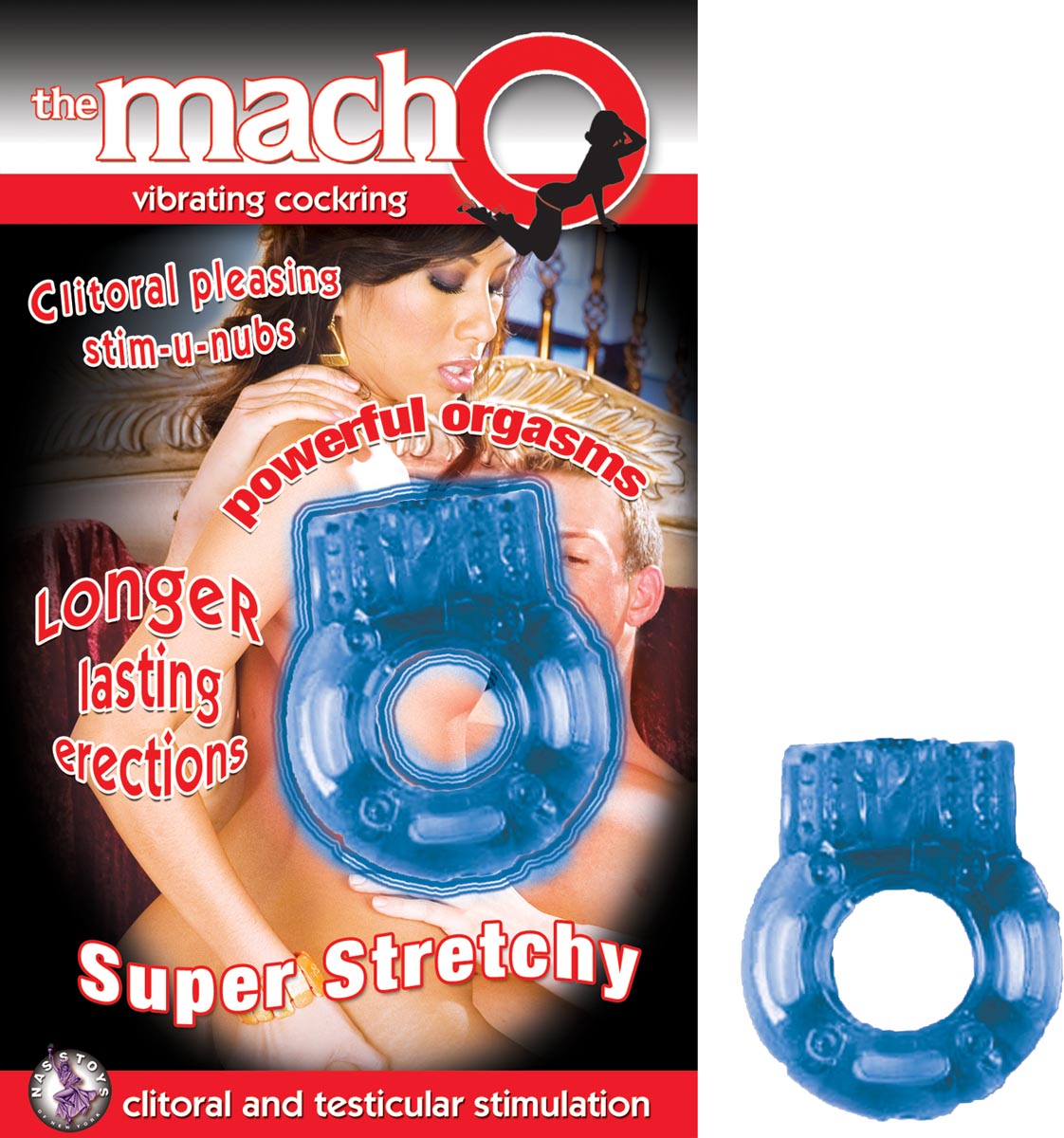 THE MACHO VIBRATING COCKRING-BLUE
