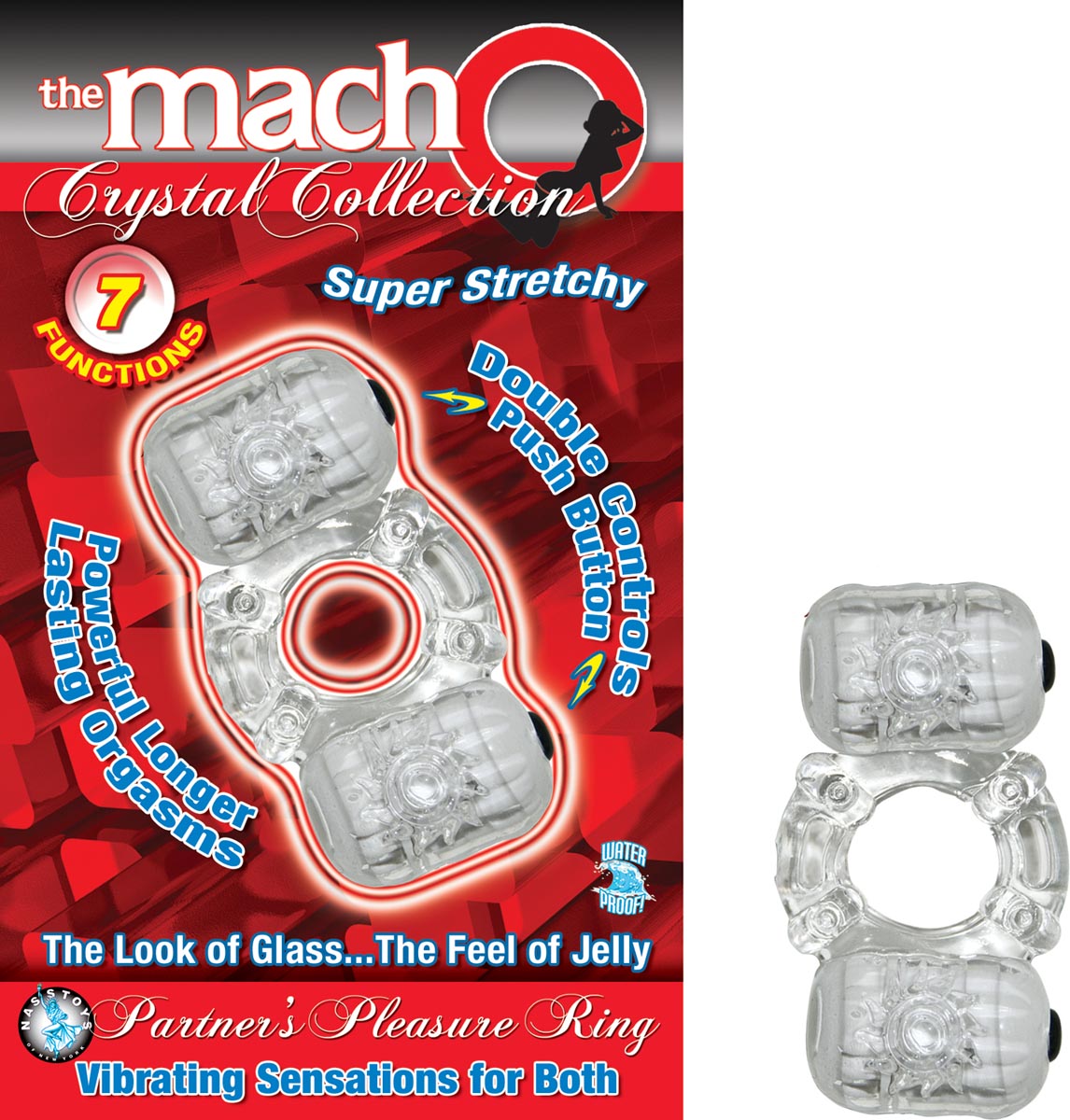 ThE MACHO CRYSTAL COLLECTION PARTNER'S PLEASURE RING - CLEAR