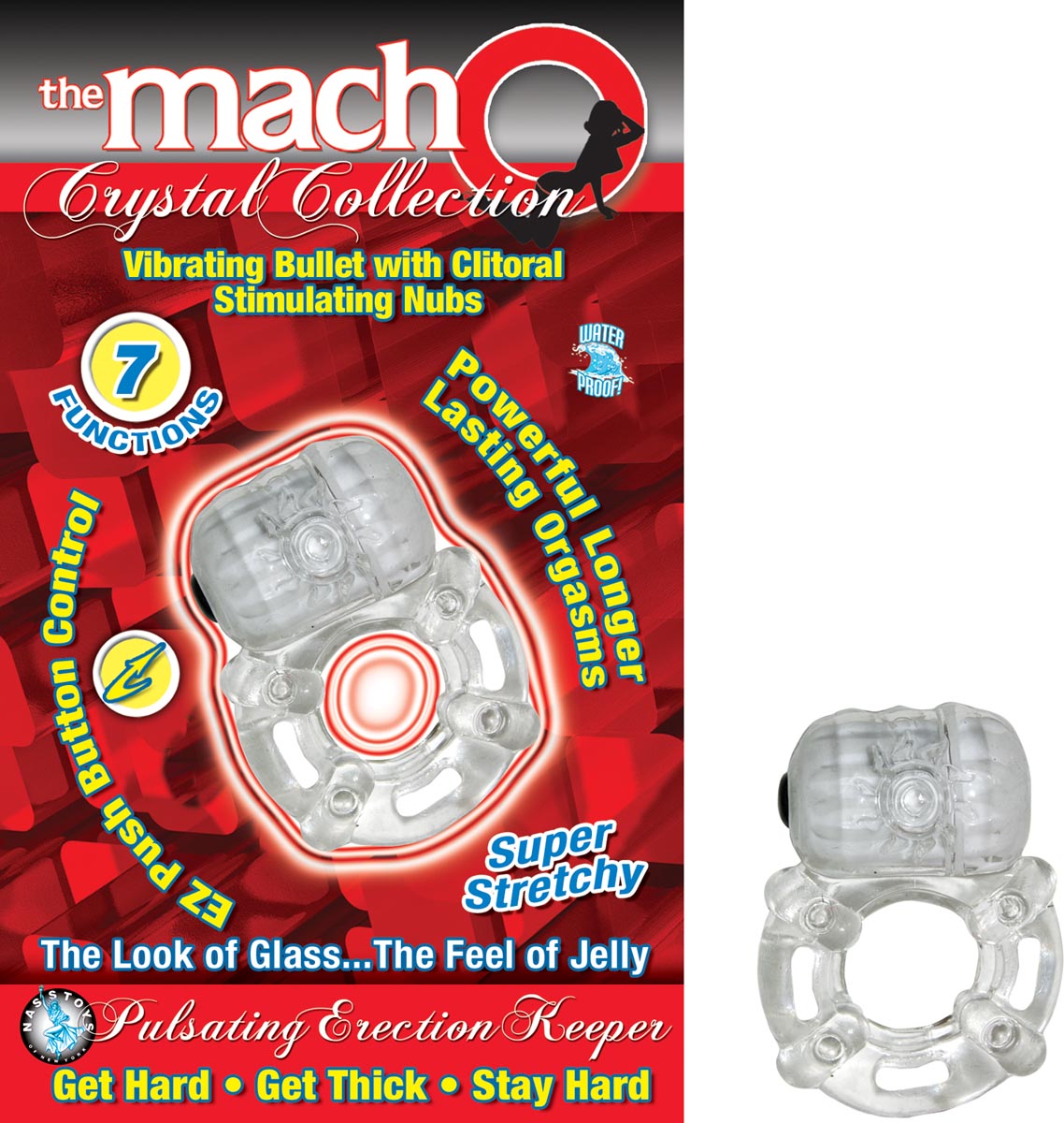 ThE MACHO CRYSTAL COLLECTION PULSATING ERECTION KEEPER - CLEAR