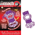 THE MACHO DOUBLE POWER COCK & BALLS RING - PURPLE