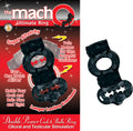 THE MACHO DOUBLE POWER COCK & BALLS RING - BLACK