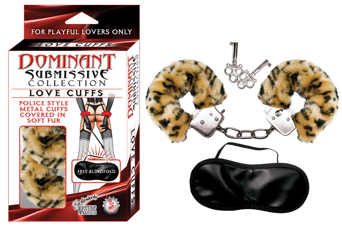 DOMINANT SUBMISSIVE LOVE CUFFS - LEOPARD