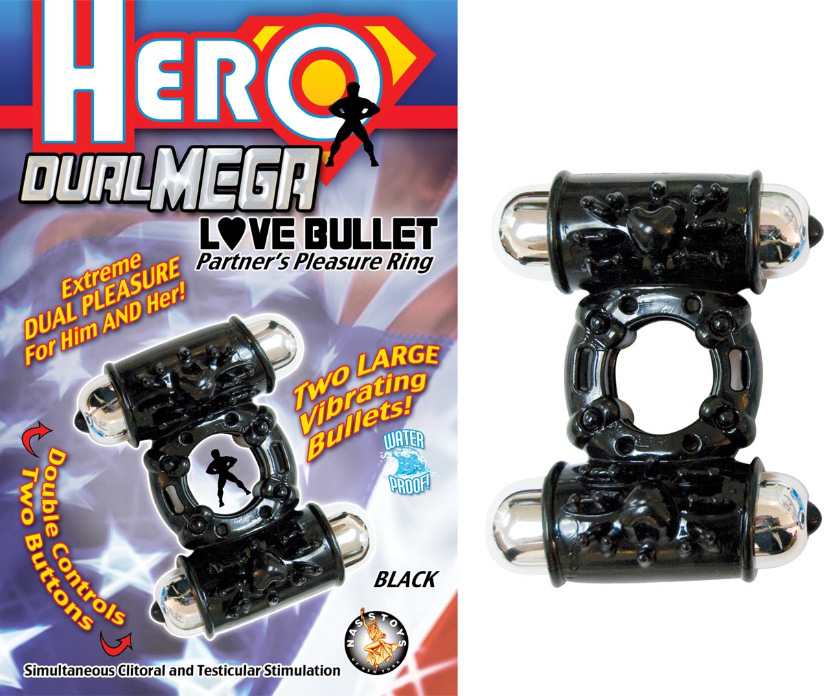 HERO DUAL MEGA LOVE BULLET - BLACK