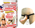 ALL AMERICAN WHOPPERS VIBRATING 6.5" DONG WITH UNIVERSAL HARNESS - WHITE