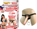 ALL AMERICAN WHOPPERS 7" DONG WITH UNIVERSAL HARNESS - WHITE