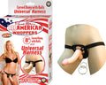 ALL AMERICAN WHOPPERS 8" DONG WITH UNIVERSAL HARNESS - WHITE