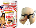 LATIN AMERICAN WHOPPERS VIBRATING 8" DONG WITH UNIVERSAL HARNESS