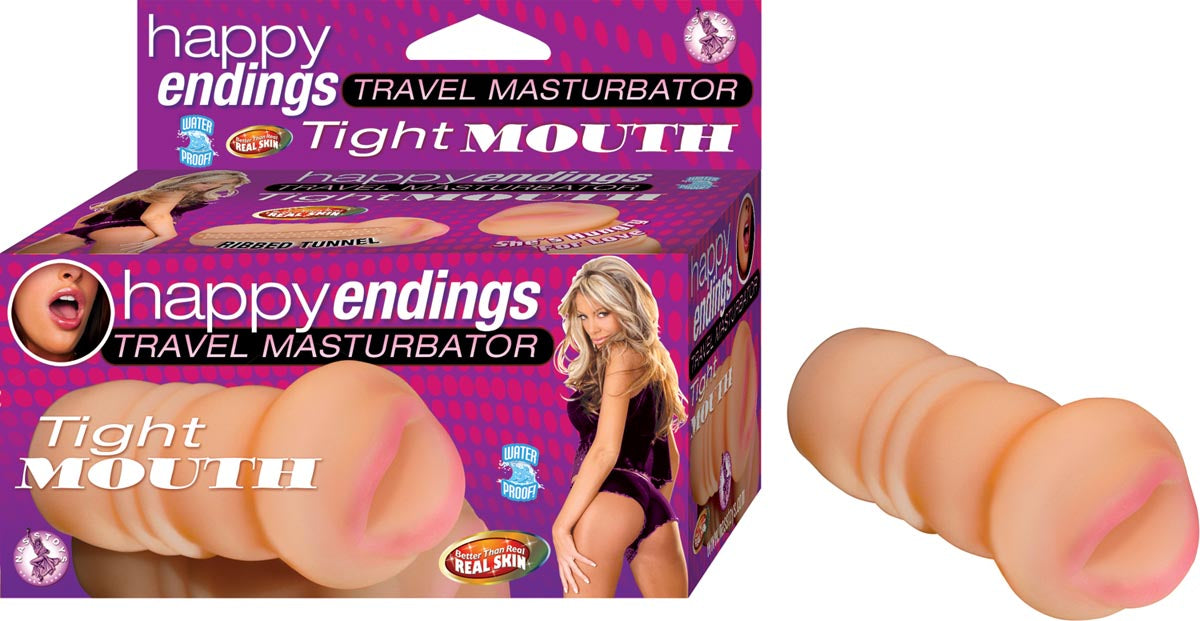 HAPPY ENDINGS TRAVEL MASTURBATOR TIGHT MOUTH - WHITE