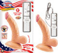 ALL AMERICAN MINI WHOPPERS VIBRATING 5" CURVED DONG W/ BALLS - WHITE