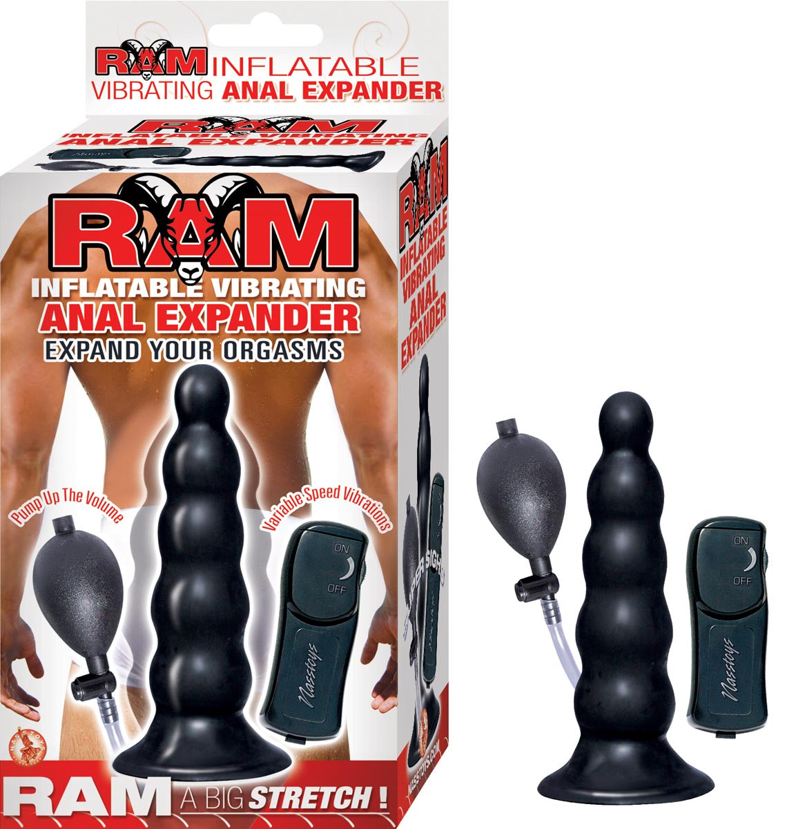 RAM INFLATABLE VIBRATING ANAL EXPANDER - BLACK