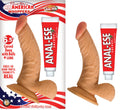 ALL AMERICAN WHOPPERS 6.5" CURVED DONG WITH BALLS + LUBE - WHITE