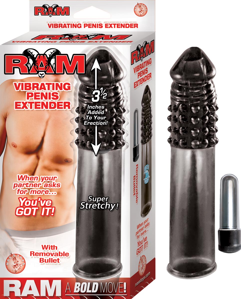 RAM VIBRATING PENIS EXTENDER - SMOKE