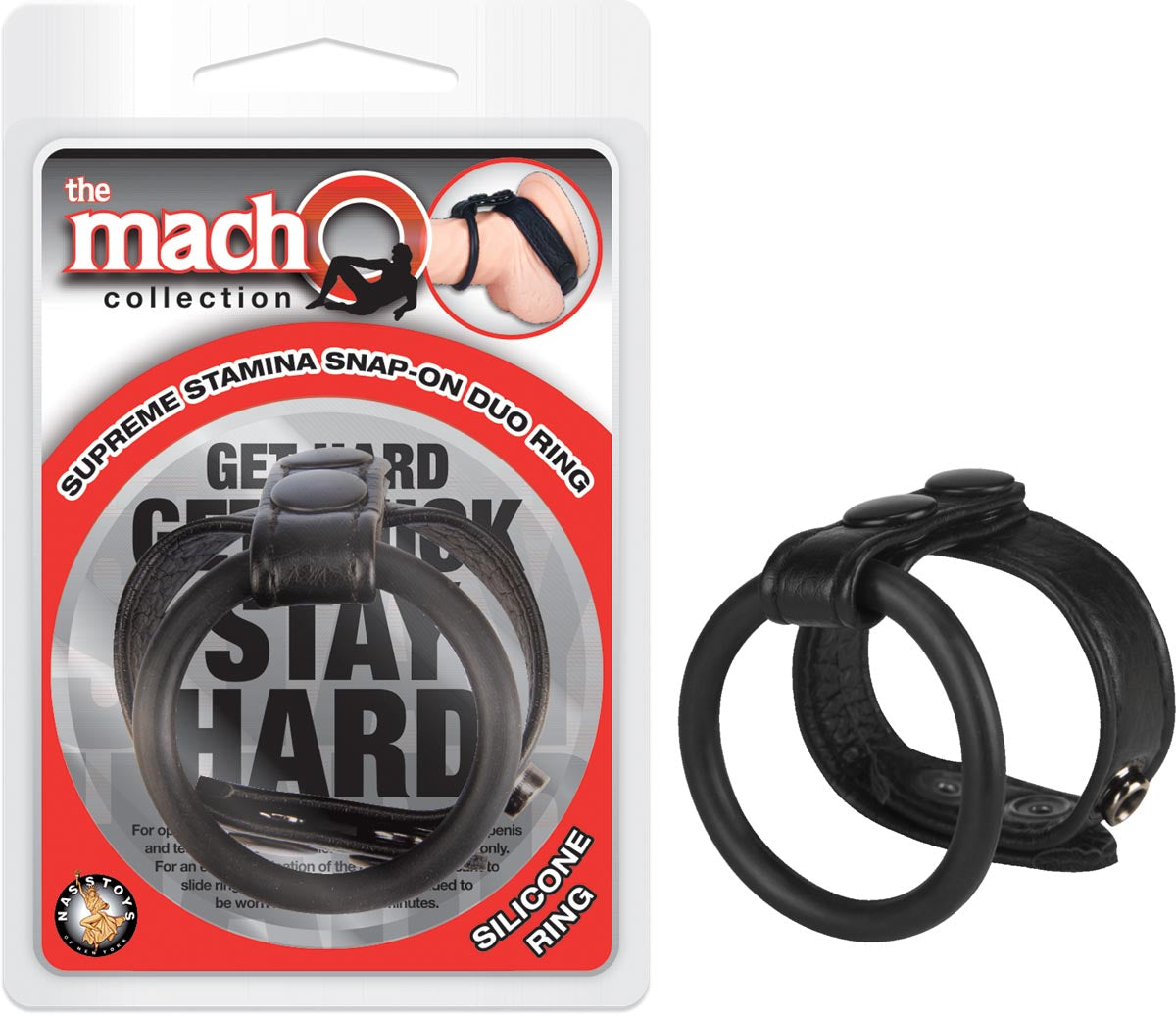 THE MACHO SUPREME STAMINA SNAP-ON DUO RING - BLACK