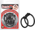 THE MACHO SILICONE DUO COCK & BALL RING - BLACK
