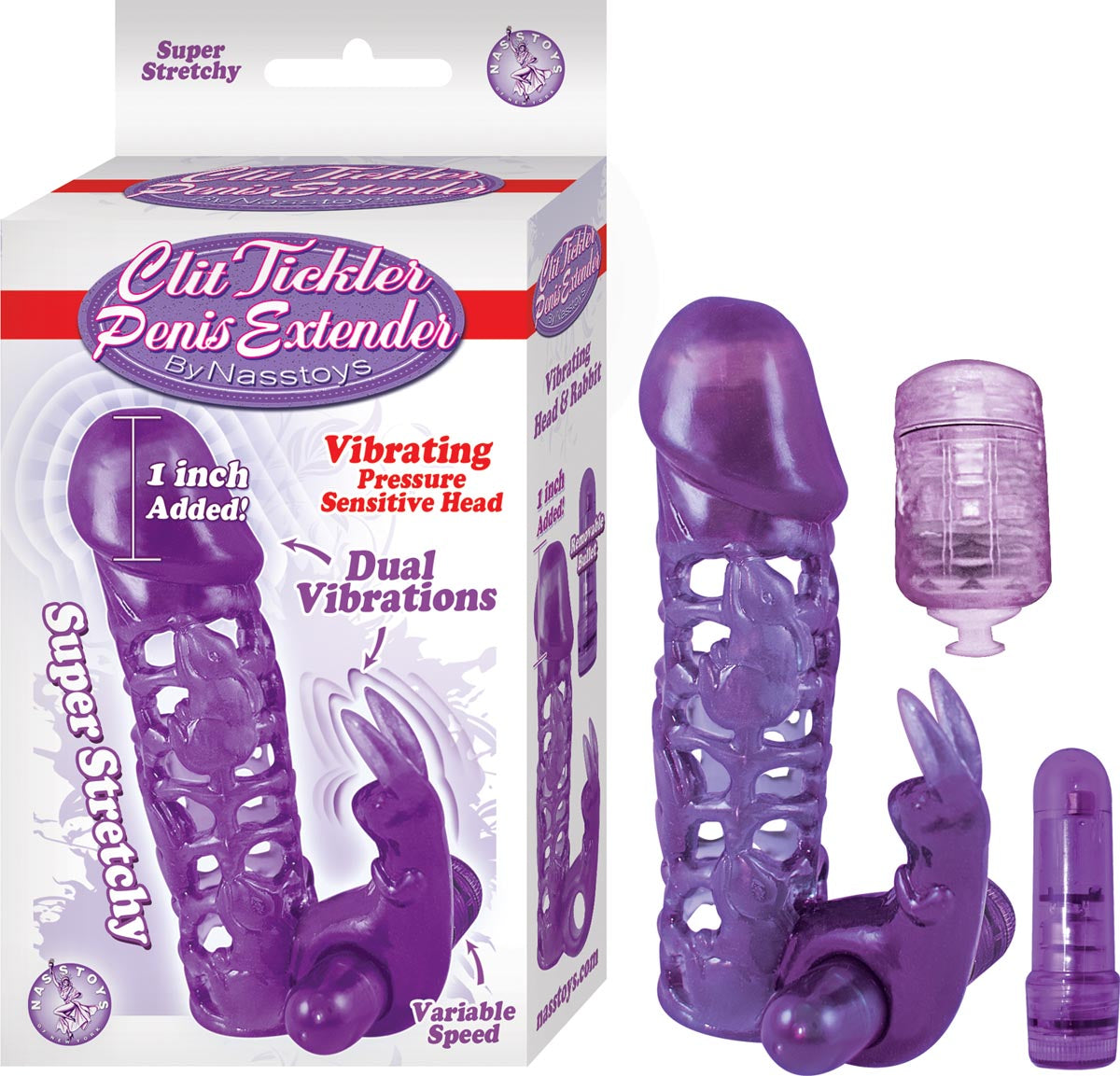 CLIT TICKLER PENIS EXTENDER BY NASSTOYS - PURPLE
