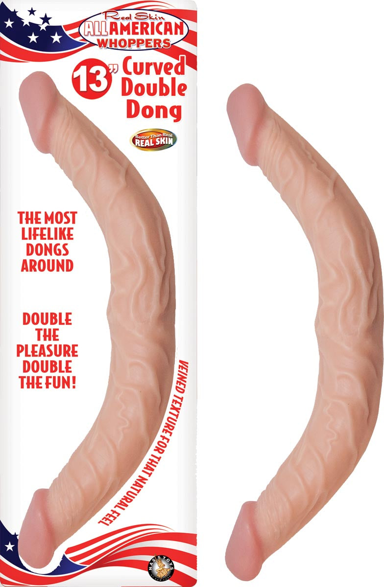 ALL AMERICAN WHOPPERS 13" CURVED DOUBLE DONG - WHITE