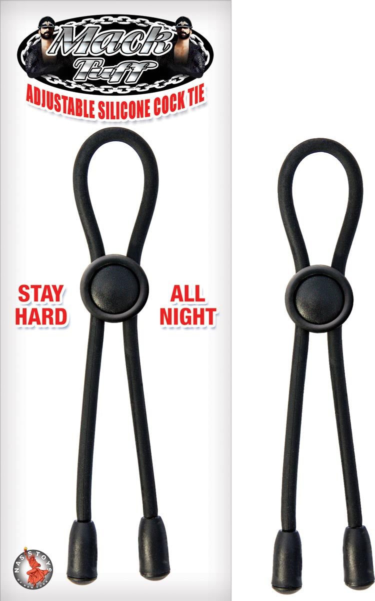 MACK TUFF ADJUSTABLE SILICONE COCK TIE - BLACK