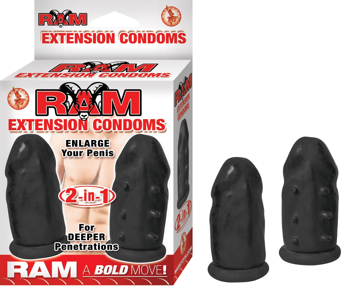 RAM EXTENSION CONDOMS  - BLACK
