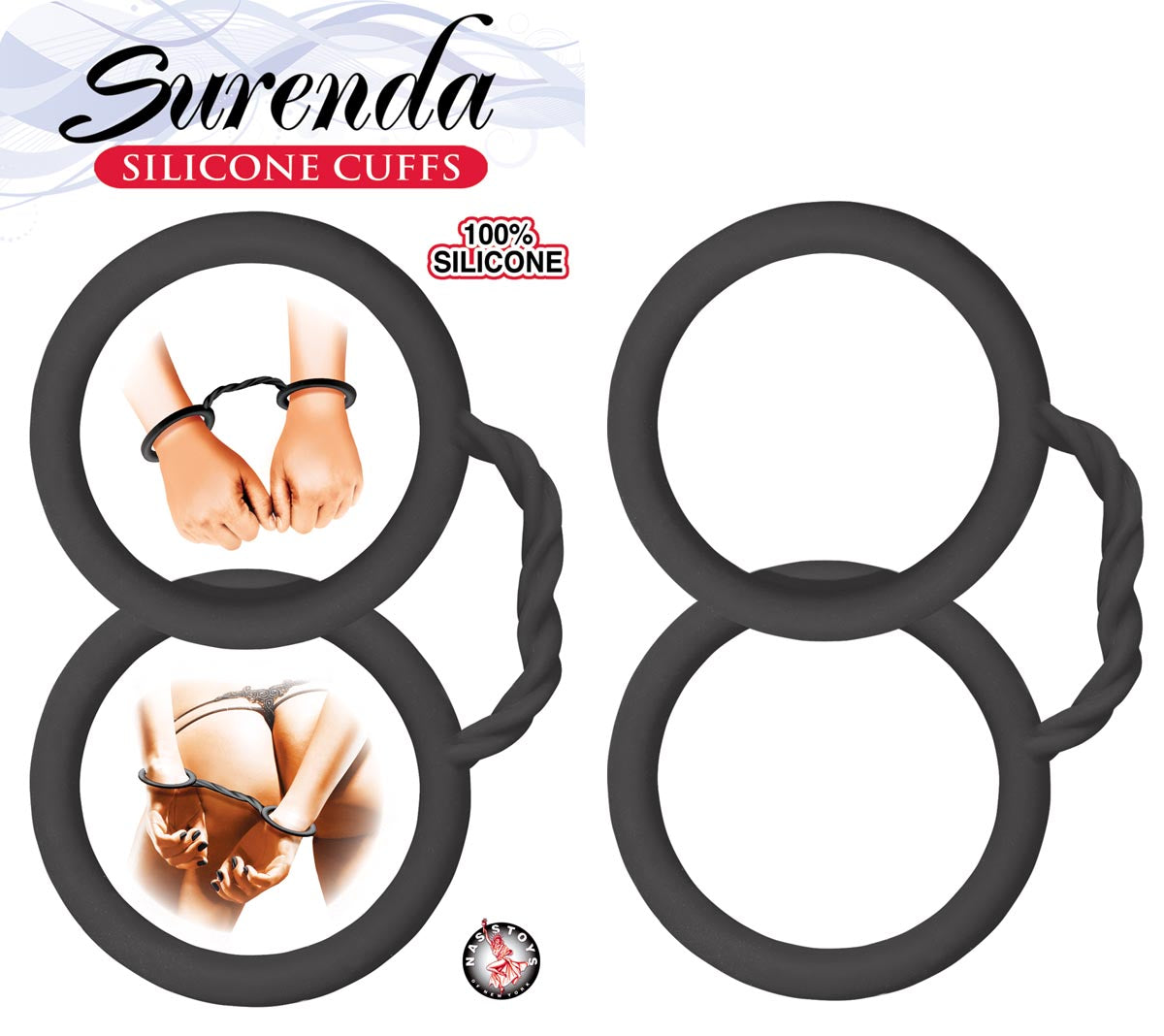 SURENDA SILICONE CUFFS-BLACK