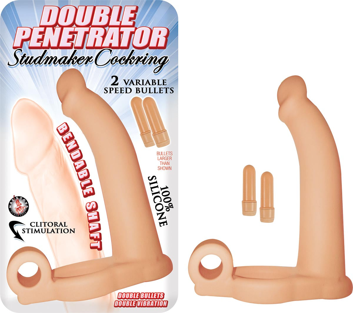 DOUBLE PENETRATOR STUDMAKER COCKRING-WHITE