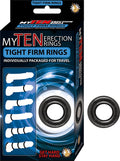 MY TEN ERECTION RINGS TIGHT FIRM RINGS-BLACK
