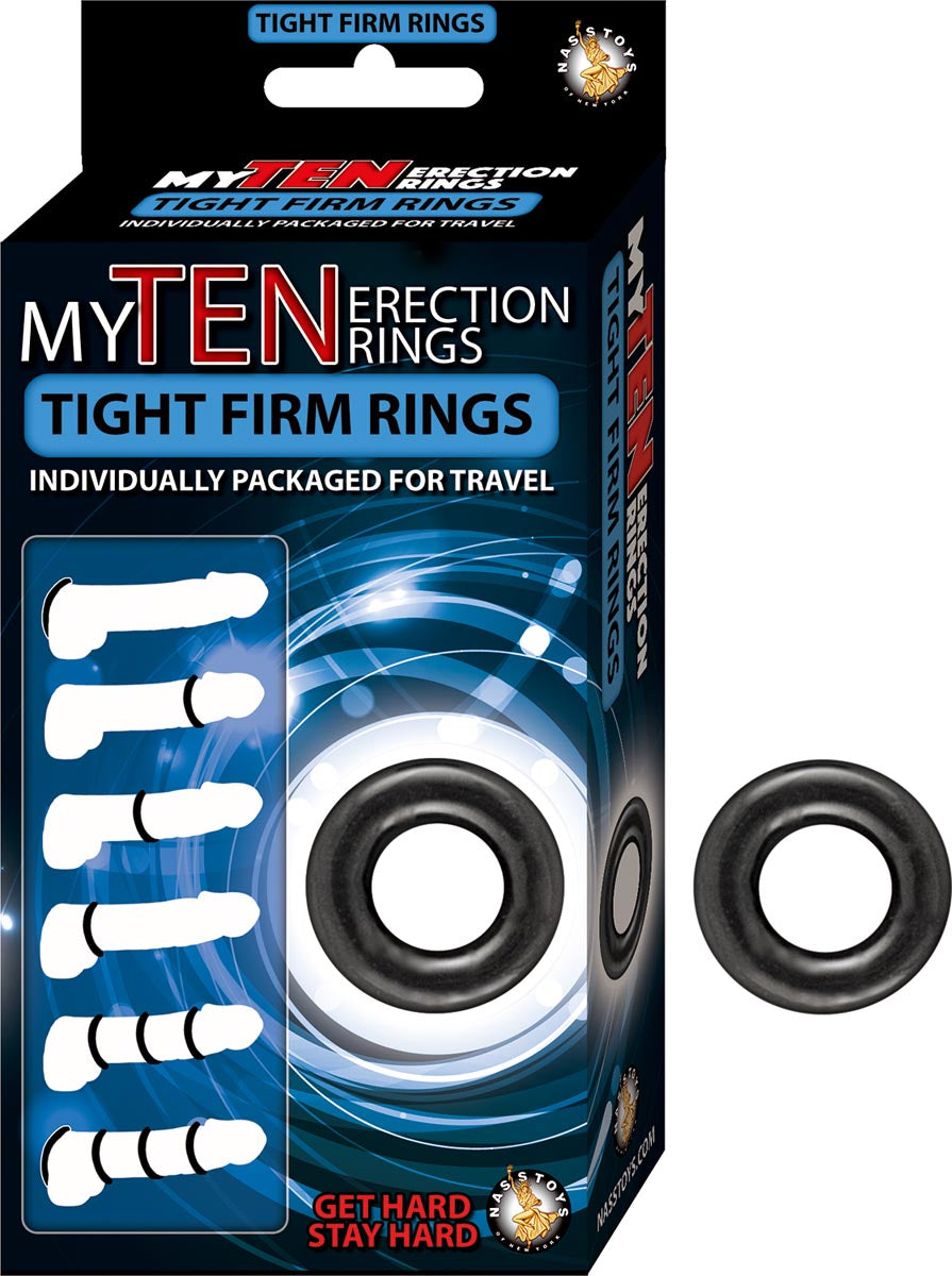 MY TEN ERECTION RINGS TIGHT FIRM RINGS-BLACK