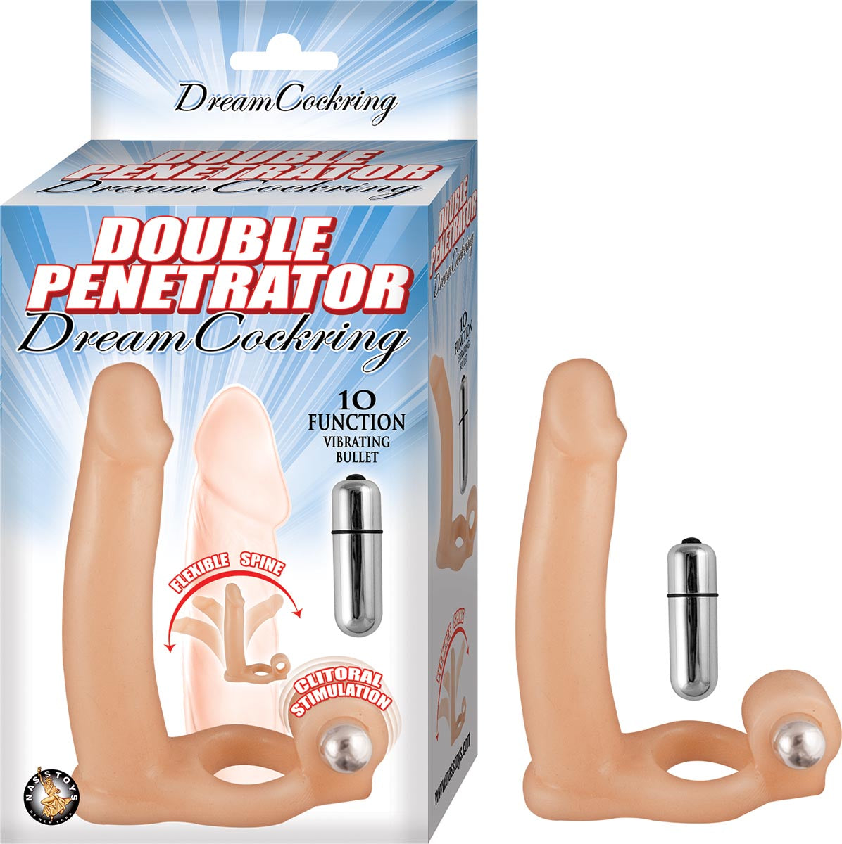 DOUBLE PENETRATOR DREAM COCKRING-WHITE