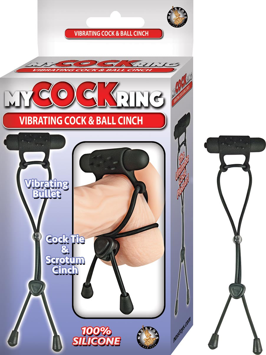 MY COCKRING VIBRATING COCK & BALL CINCH-BLACK