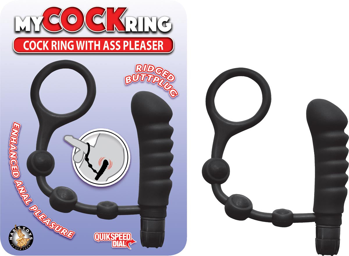 MY COCKRING WITH ASS PLEASER-BLACK