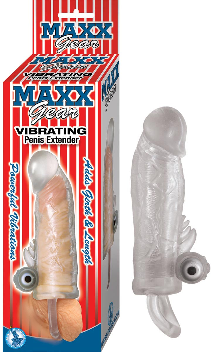 MAXX GEAR VIBRATING PENIS EXTENDER-CLEAR
