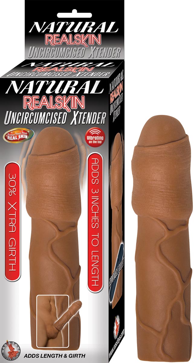 NATURAL REALSKIN UNCIRCUMCISED XTENDER-BROWN
