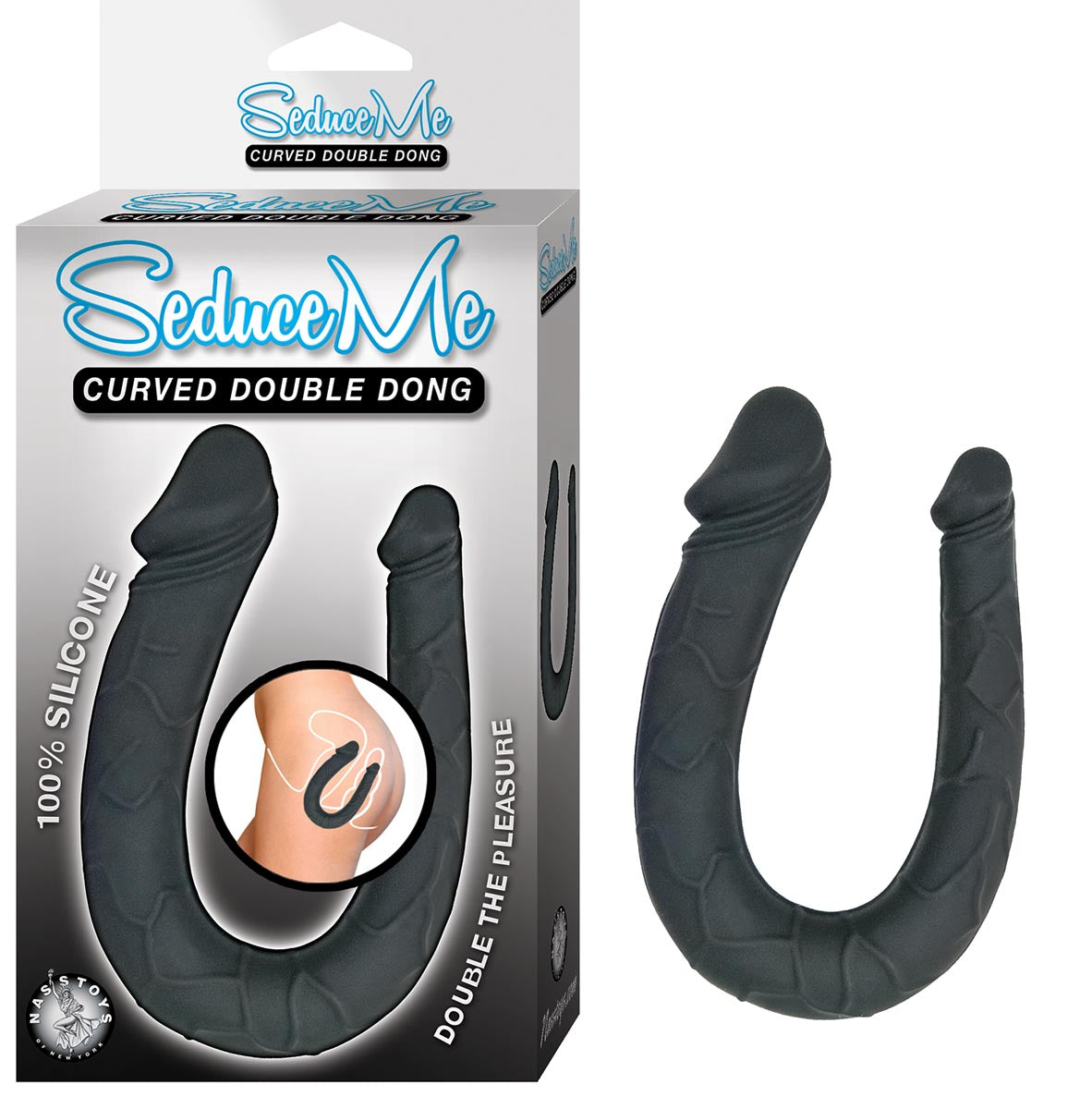 SEDUCE ME CURVED DOUBLE DONG-BLACK