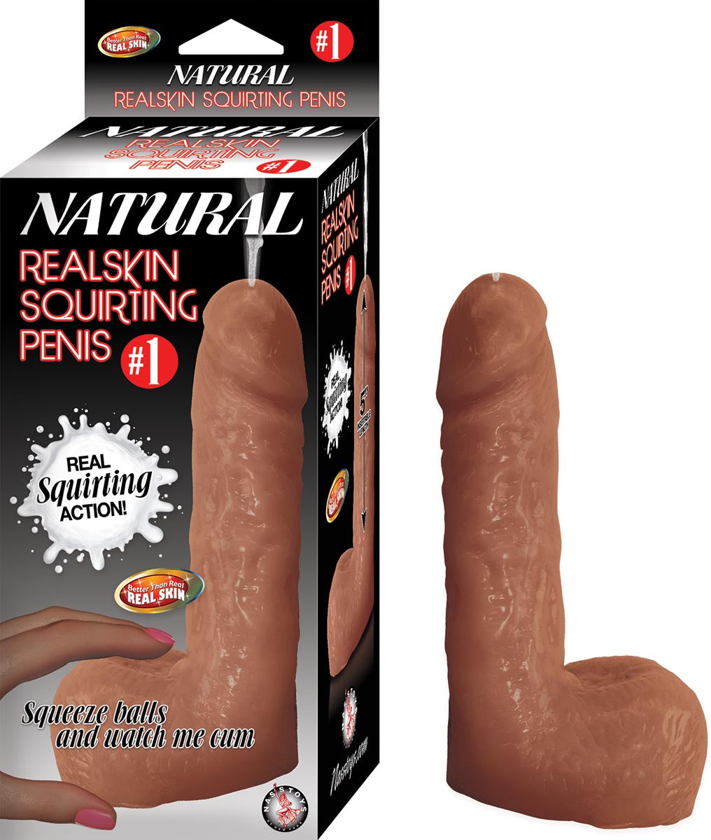 NATURAL REALSKIN SQUIRTING PENIS #1-BROWN