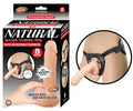 NATURAL REALSKIN SQUIRTING PENIS W/ADJUSTABLE HARNESS 8"-WHITE