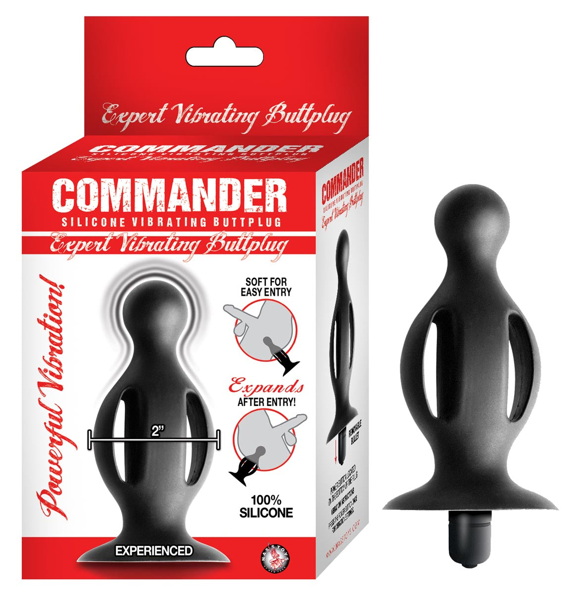 COMMANDER EXPERT VIBRATING BUTTPLUG-BLACK