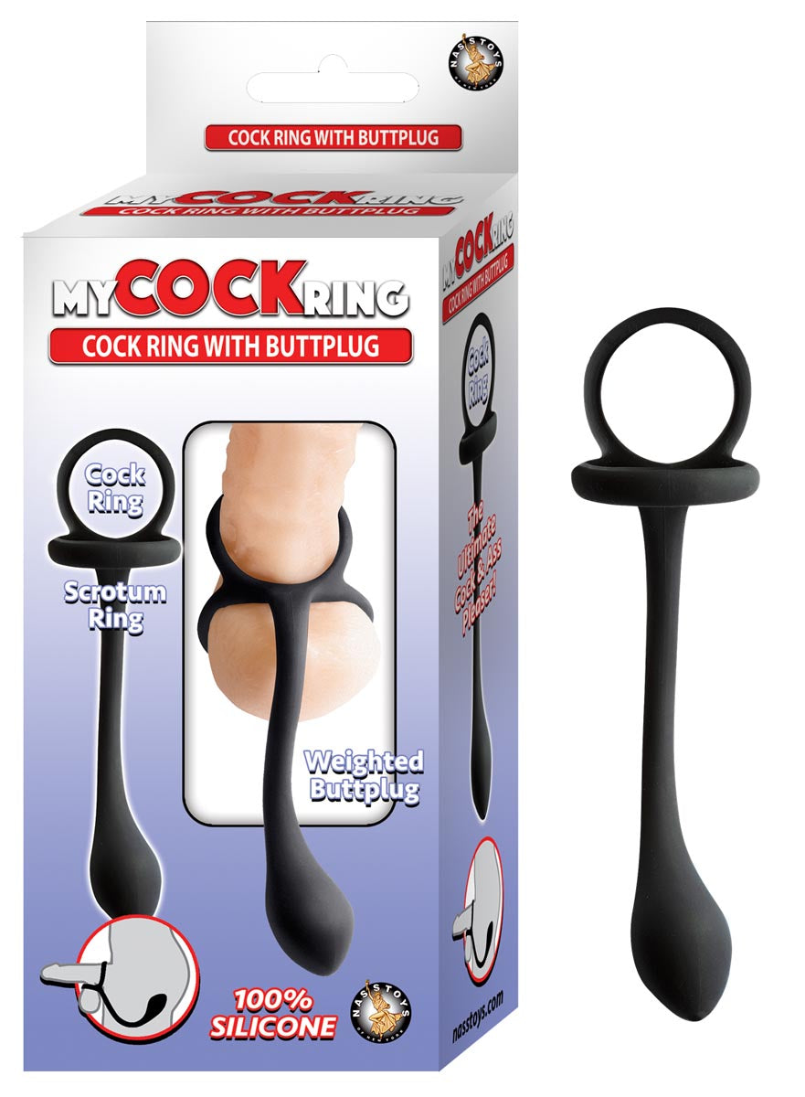 MY COCKRING COCKRING WITH BUTTPLUG-BLACK