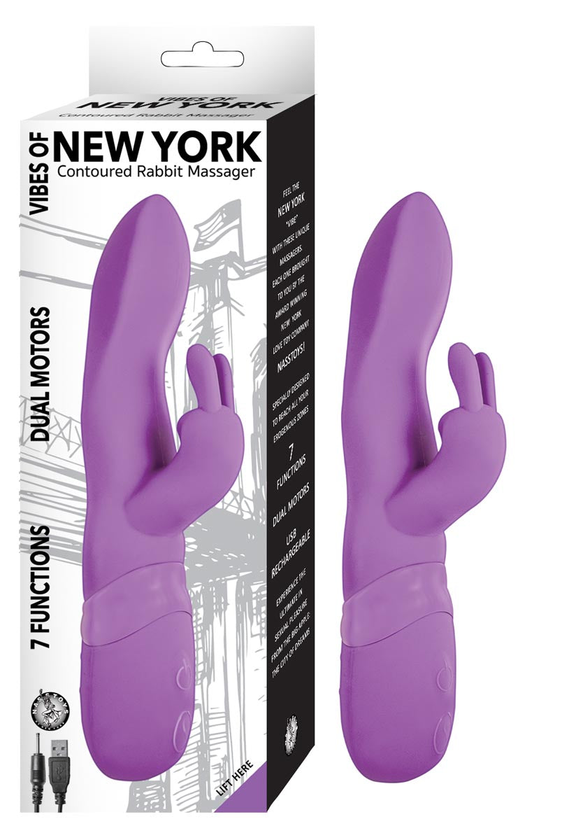 VIBES OF NEW YORK CONTOURED RABBIT MASSAGER-PURPLE