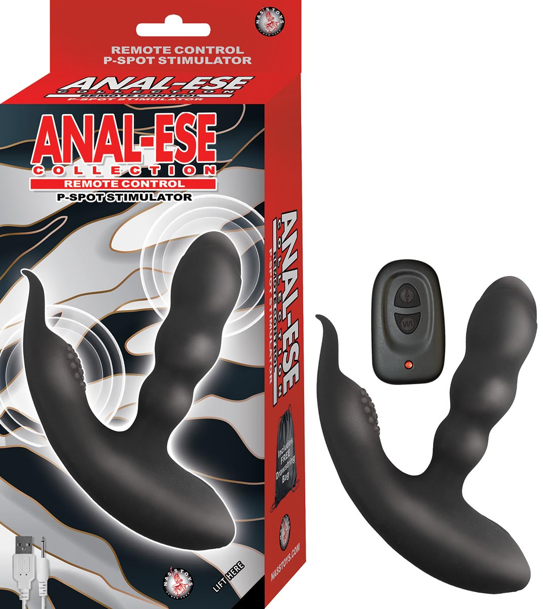 ANAL-ESE REMOTE CONTROL P-SPOT STIMULATOR-BLACK
