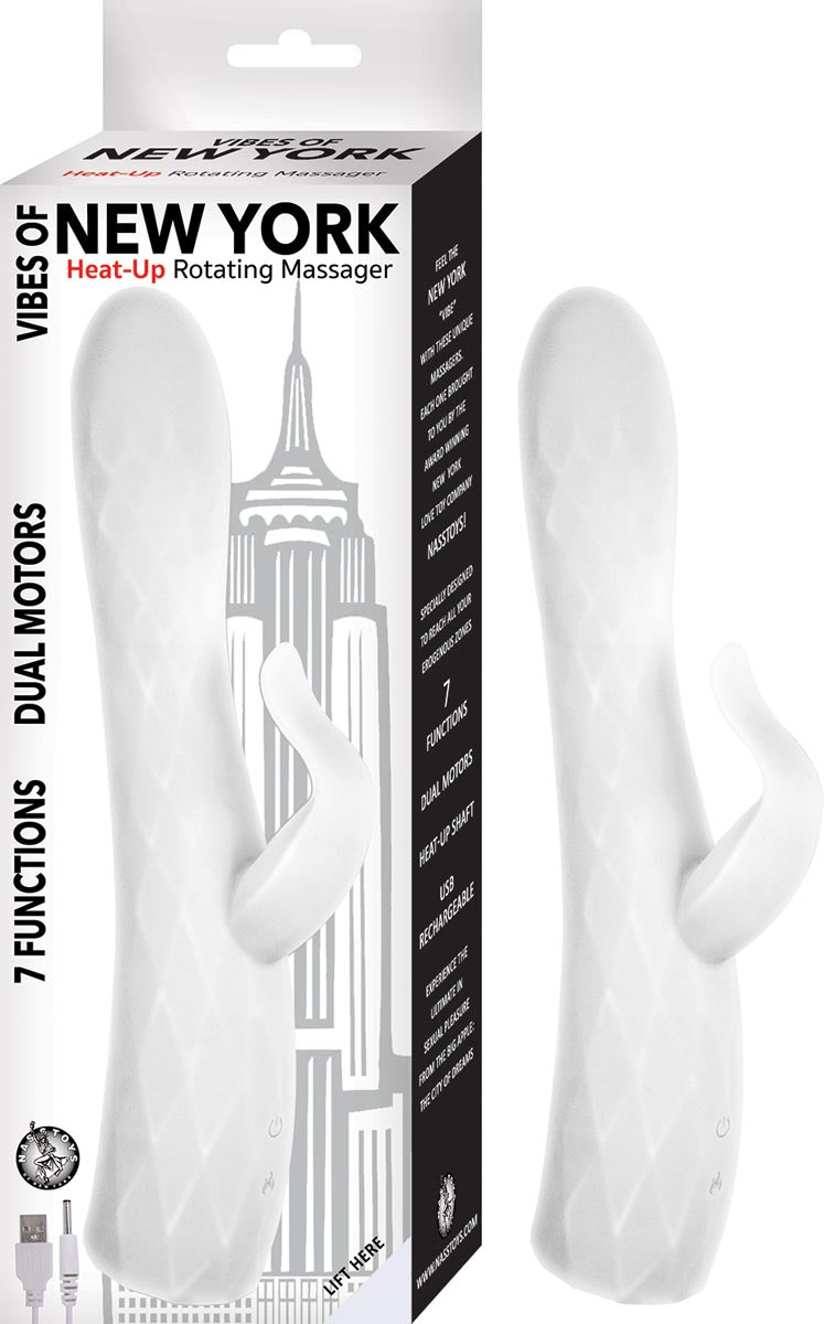 VIBES OF NEW YORK HEAT-UP ROTATING MASSAGER-WHITE