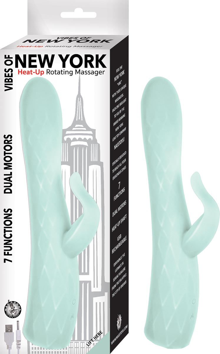 VIBES OF NEW YORK HEAT-UP ROTATING MASSAGER-AQUA