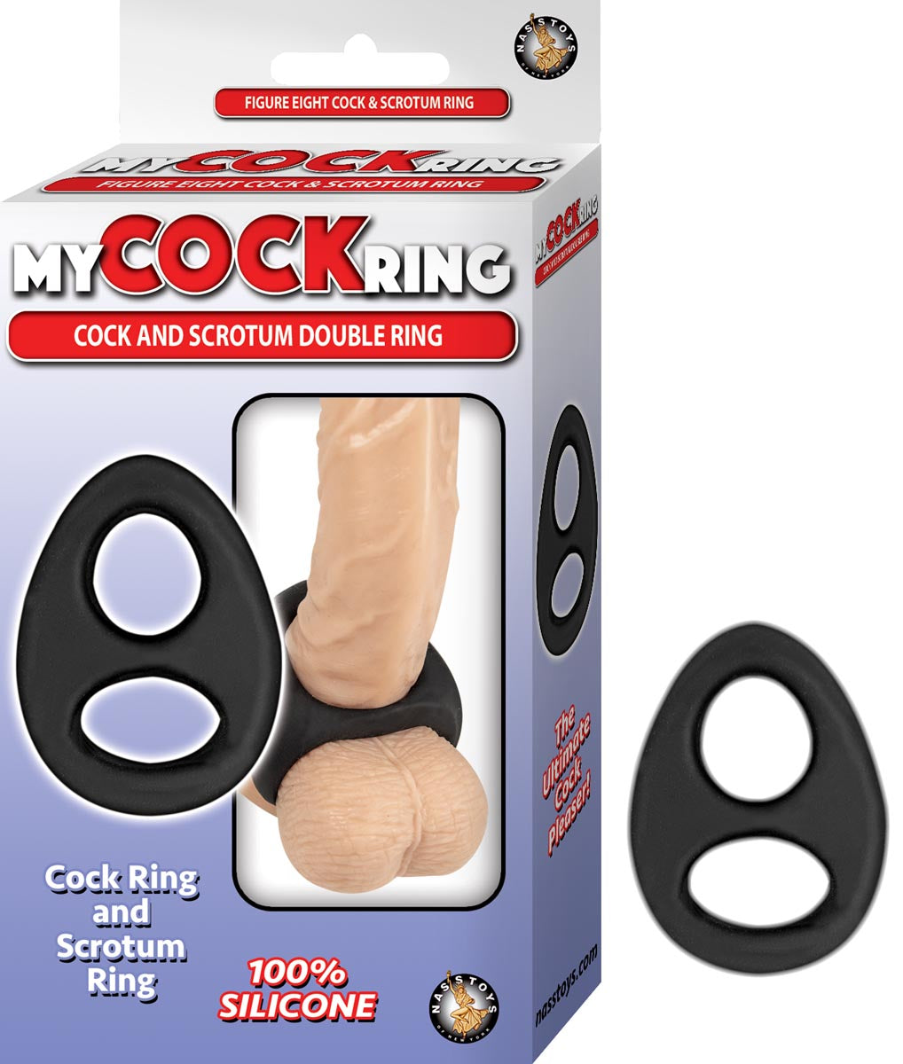 MY COCKRING COCK AND SCROTUM DOUBLE RING-BLACK