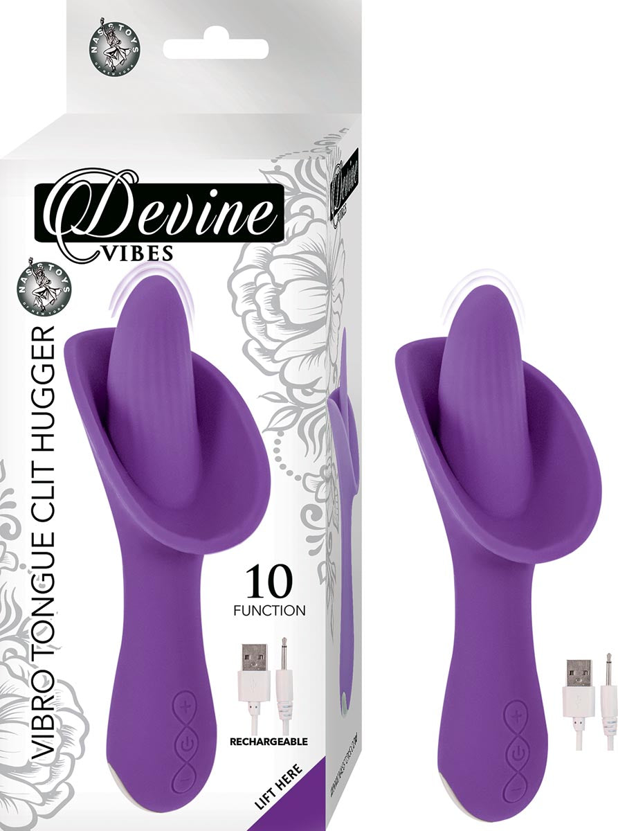 DEVINE VIBES VIBRO TONGUE CLIT HUGGER-PURPLE