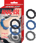 ANAL-ESE CHAINLINK COCKRINGS-BLACK, BLUE, GREY