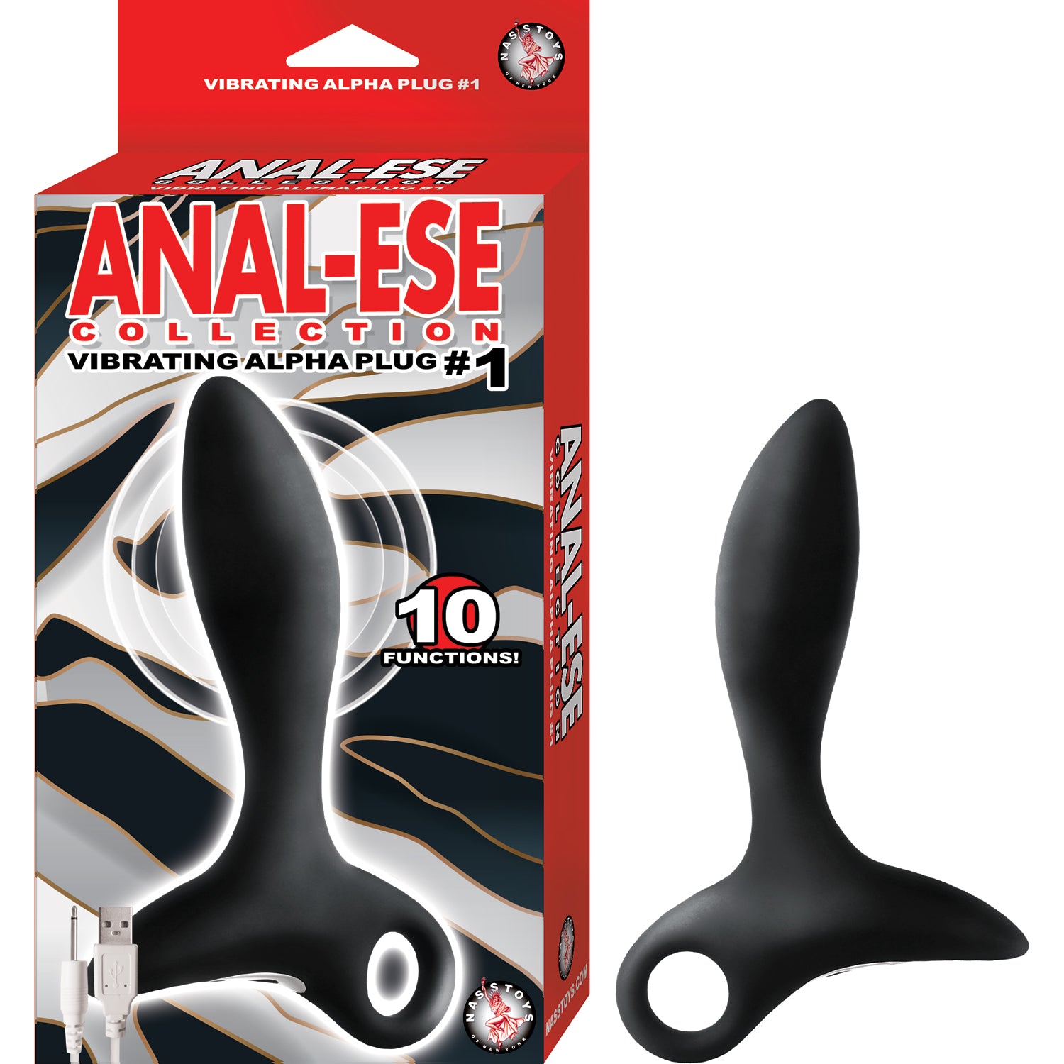 ANAL-ESE COLLECTION VIBRATING ALPHA PLUG #1-BLACK