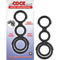 MY COCKRING QUATTRO-COCK & SCROTUM RINGS-BLACK