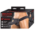 ERECTION ASSISTANT HOLLOW STRAP-ON 6" VIBRATING-BLACK