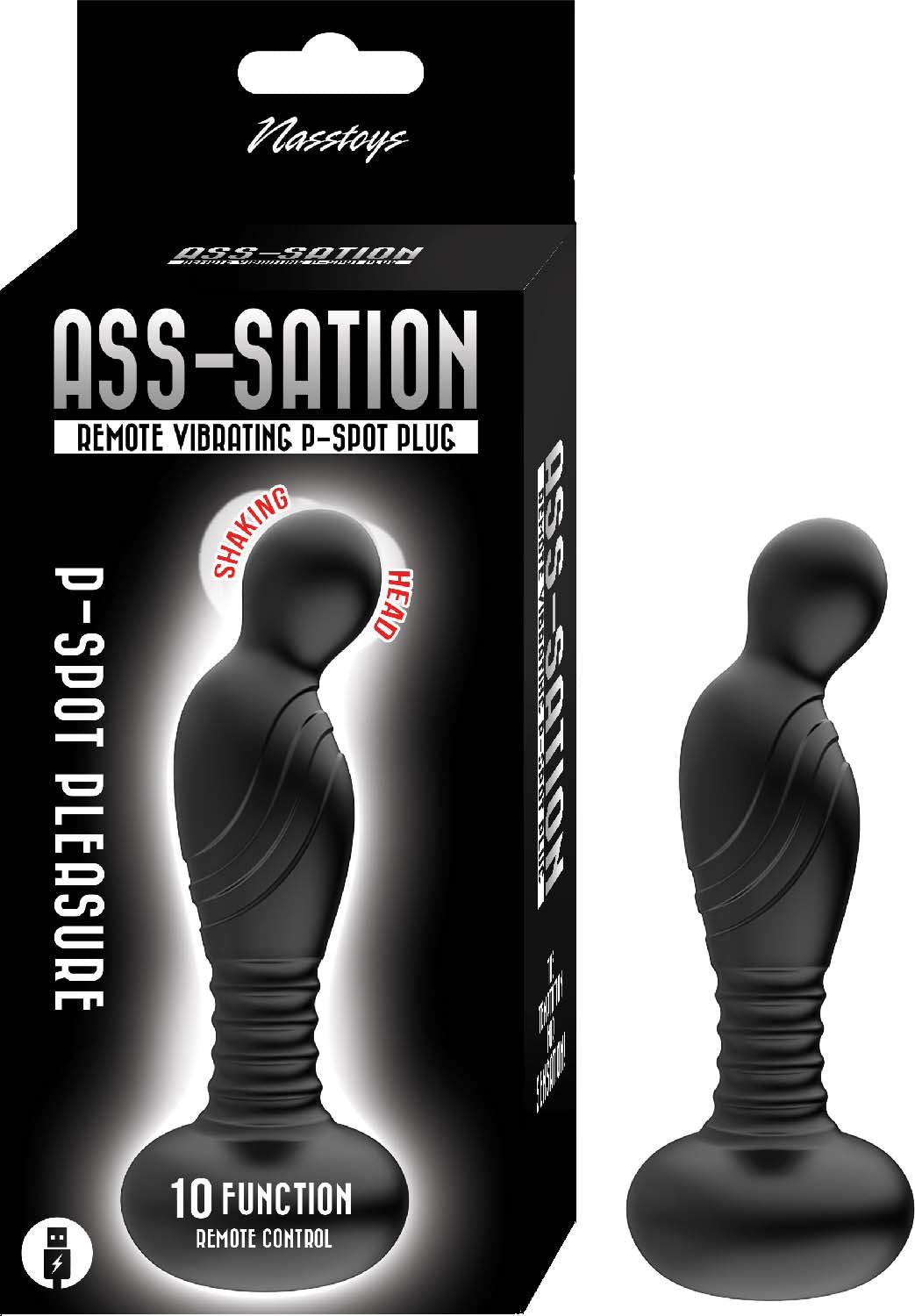 ASS-SATION REMOTE VIBRATING P-SPOT PLUG-BLACK