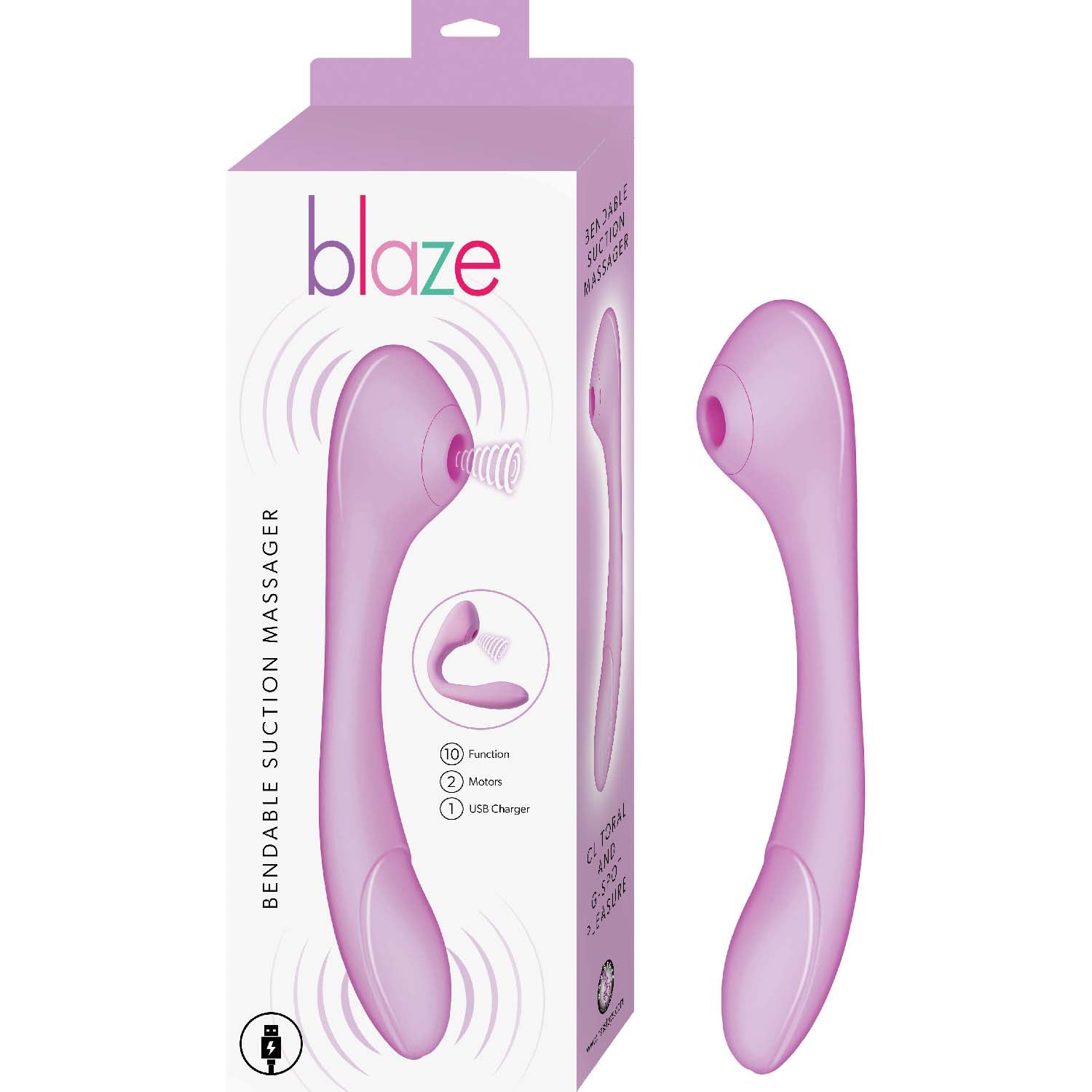 BLAZE BENDABLE SUCTION MASSAGER-LAVENDER