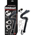 BONDAGE BY NASSTOYS WHIP, FEATHER & CUFFS-BLACK
