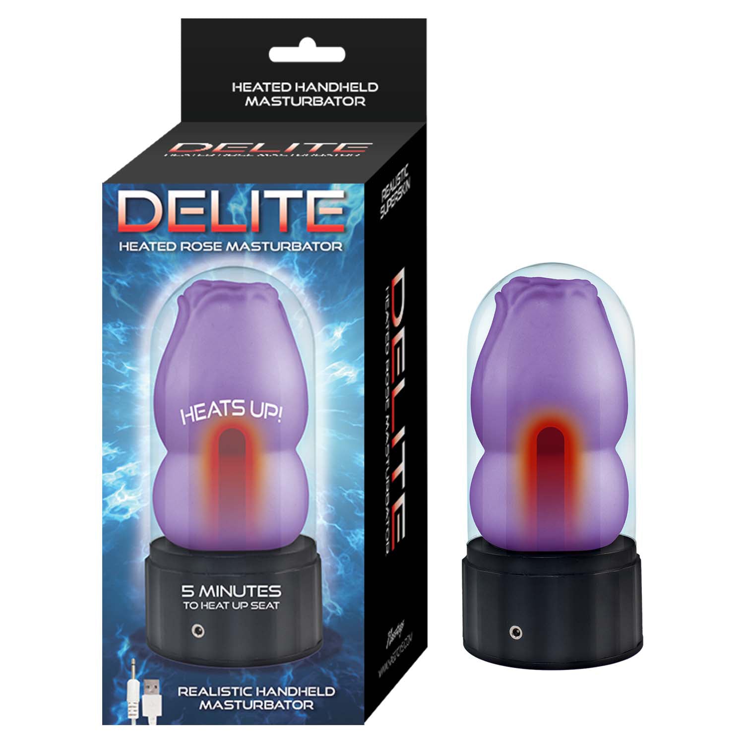 DELITE HEATED ROSE MASTURBATOR-PURPLE